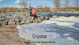  Presentation with river flow - Cool new theme with scenery with a low water backdrop and a light gray colored foreground