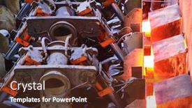  Presentation with steel mill - Slides enhanced with scenes-in-steel-mill-factory background and a tawny brown colored foreground