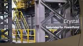  Presentation with steel mill - PPT layouts featuring scenes-in-steel-mill-factory background and a gray colored foreground
