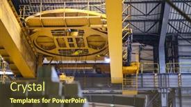  Presentation with steel mill - Theme enhanced with scenes-in-steel-mill-factory background and a tawny brown colored foreground