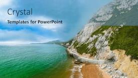  Presentation with scenic - PPT layouts having scenic-aerial-drone-view background and a light blue colored foreground