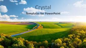  Presentation with rural road - Beautiful presentation design featuring scenic-aerial-photography-of-rural backdrop and a light blue colored foreground