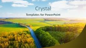  Presentation with earth land - Beautiful presentation theme featuring scenic-aerial-photography-of-rural backdrop and a sky blue colored foreground