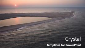  Presentation with north carolina - Amazing PPT theme having scenic aerial view of sandbar at baldhead island north carolina at dusk backdrop and a dark gray colored foreground