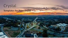  Presentation with asheville - Theme featuring scenic-aerial-view-of-sunset background and a coral colored foreground