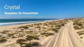  Presentation with scenic - Beautiful presentation theme featuring scenic and beautiful seascape near comporta in portugal backdrop and a teal colored foreground