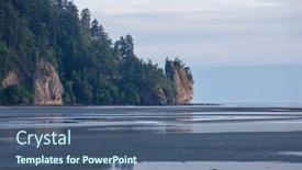  Presentation with beach rocks - PPT theme consisting of scenic-and-rigorous-pacific-coast background and a ocean colored foreground