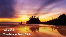  Presentation with beach rocks - Cool new PPT theme with scenic-and-rigorous-pacific-coast backdrop and a tawny brown colored foreground