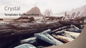  Presentation with beach rocks - Audience pleasing PPT layouts consisting of scenic-and-rigorous-pacific-coast backdrop and a light gray colored foreground