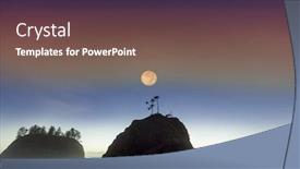  Presentation with beach rocks - Presentation design consisting of scenic-and-rigorous-pacific-coast background and a violet colored foreground