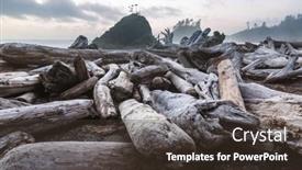  Presentation with beach rocks - Presentation consisting of scenic-and-rigorous-pacific-coast background and a tawny brown colored foreground