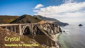  Presentation with route - PPT layouts having scenic arch bridge - viaduct runs along the pacific coast california state route 1 usa background and a tawny brown colored foreground