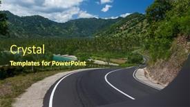 Presentation with asphalt - Beautiful PPT layouts featuring scenic-asphalt-road-along backdrop and a tawny brown colored foreground
