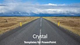  Presentation with iceland - Audience pleasing PPT theme consisting of scenic asphalt road in iceland backdrop and a gray colored foreground
