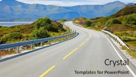  Presentation with atlantic - Beautiful slides featuring scenic atlantic ocean road backdrop and a light gray colored foreground
