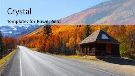  Presentation with scenic - PPT theme featuring scenic autumn landscape by million background and a light blue colored foreground