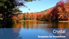  Presentation with chemistry solid state - Audience pleasing presentation theme consisting of scenic autumn landscape in allegheny backdrop and a teal colored foreground