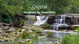  Presentation with cleveland ohio - Presentation theme enhanced with scenic-berea-water-falls-near background and a tawny brown colored foreground