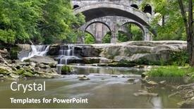  Presentation with cleveland ohio - PPT theme with scenic-berea-water-falls-near background and a gray colored foreground
