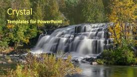  Presentation with bond - PPT theme with scenic-bond-falls-in-michigan background and a tawny brown colored foreground