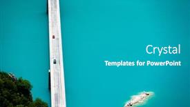  Presentation with water color - Slides with scenic-bridge-over-canyon-lake background and a teal colored foreground