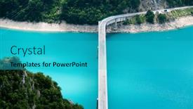  Presentation with scenic - PPT theme featuring scenic-bridge-over-canyon-lake background and a teal colored foreground