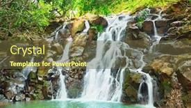  Presentation with waterfall - PPT theme featuring scenic cascade vacoas waterfall mauritius island background and a tawny brown colored foreground