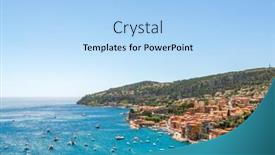  Presentation with scenic - PPT theme with scenic-coastline-view-in-villefranche background and a light blue colored foreground