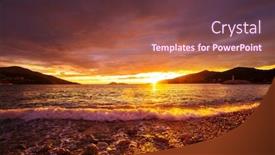  Presentation with beautiful landscapes - Presentation theme featuring scenic-colorful-sunset background and a tawny brown colored foreground