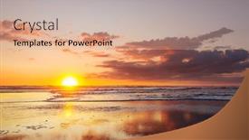  Presentation with beautiful landscapes - PPT theme featuring scenic-colorful-sunset background and a coral colored foreground