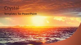  Presentation with beautiful landscapes - Colorful PPT theme enhanced with scenic-colorful-sunset backdrop and a red colored foreground