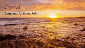  Presentation with beautiful landscapes - Slide set enhanced with scenic-colorful-sunset background and a coral colored foreground