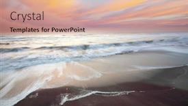  Presentation with beautiful landscapes - Theme having scenic-colorful-sunset background and a coral colored foreground