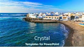  Presentation with scenic - Amazing presentation having scenic-colorful-traditional-villages backdrop and a ocean colored foreground