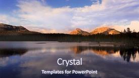  Presentation with crystal - Presentation theme consisting of scenic crystal lake landscape background and a wine colored foreground