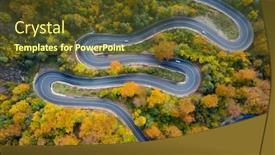  Presentation with drone - Cool new slides with scenic-curvy-road-seen backdrop and a tawny brown colored foreground