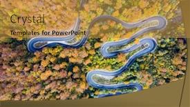  Presentation with drone - Slide deck consisting of scenic-curvy-road-seen background and a gold colored foreground