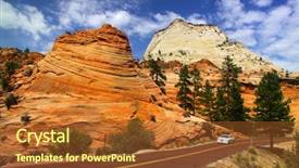  Presentation with scenic - PPT theme having scenic drive in zion national background and a red colored foreground