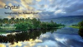  Presentation with paul - Beautiful PPT theme featuring scenic etang saint paul river backdrop and a light blue colored foreground