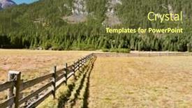  Presentation with blocked - Audience pleasing PPT theme consisting of scenic-farm-fields-blocked-bythe backdrop and a tawny brown colored foreground