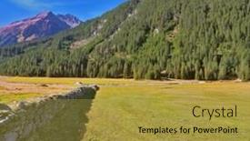  Presentation with blocked - Cool new presentation theme with scenic-farm-fields-blocked backdrop and a gold colored foreground