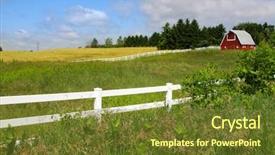  Presentation with barn - PPT layouts consisting of scenic farm landscape with barn background and a tawny brown colored foreground