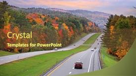  Presentation with scenic - Presentation theme consisting of scenic-high-way-89 background and a tawny brown colored foreground