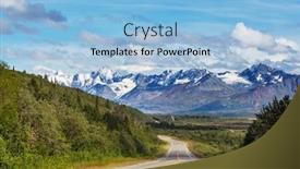  Presentation with scenic - Slide deck with scenic-highway-in-alaska-usa background and a light blue colored foreground