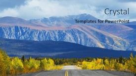  Presentation with scenic - Presentation theme enhanced with scenic-highway-in-alaska-usa background and a light blue colored foreground
