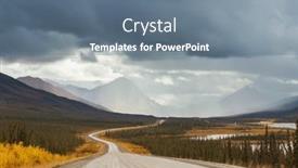  Presentation with scenic - PPT theme enhanced with scenic-highway-in-alaska-usa background and a ocean colored foreground
