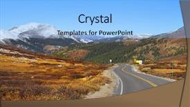  Presentation with colorado - Presentation theme featuring scenic highway in colorado rocky mountains background and a light blue colored foreground