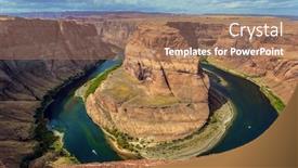  Presentation with arizona horseshoe bend colorado river - PPT layouts featuring scenic-horseshoe-shaped-bend background and a coral colored foreground