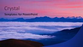  Presentation with ridges - Presentation theme consisting of scenic image of grand ridges at twilight location seceda dolomiti group tyrol italy europe perfect alpine valley climate change concept of weather conditions discover the beauty of earth background and a coral colored foreground