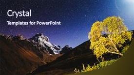  Presentation with night sky - Beautiful theme featuring scenic image of night sky backdrop and a navy blue colored foreground